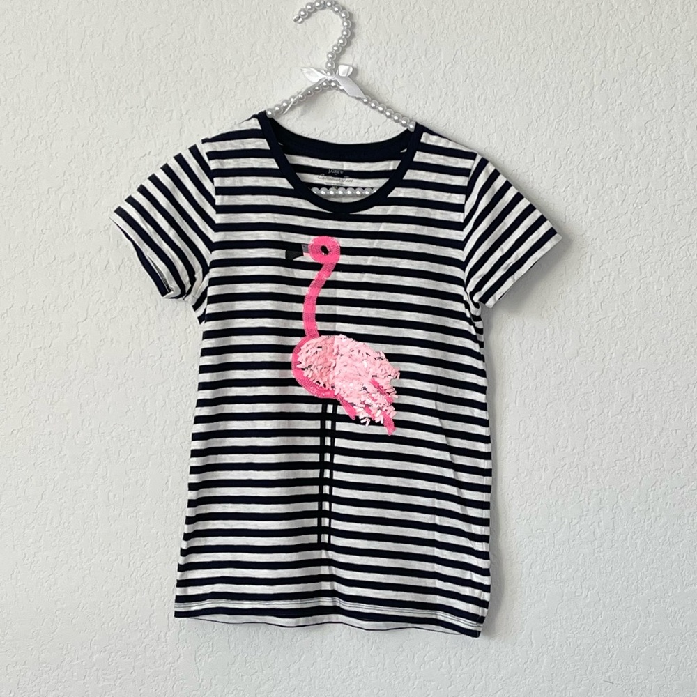 J. Crew Flamingo Stripped Collection Tee